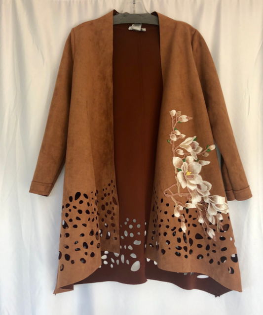 Earthstone Embroidered Suede Jacket